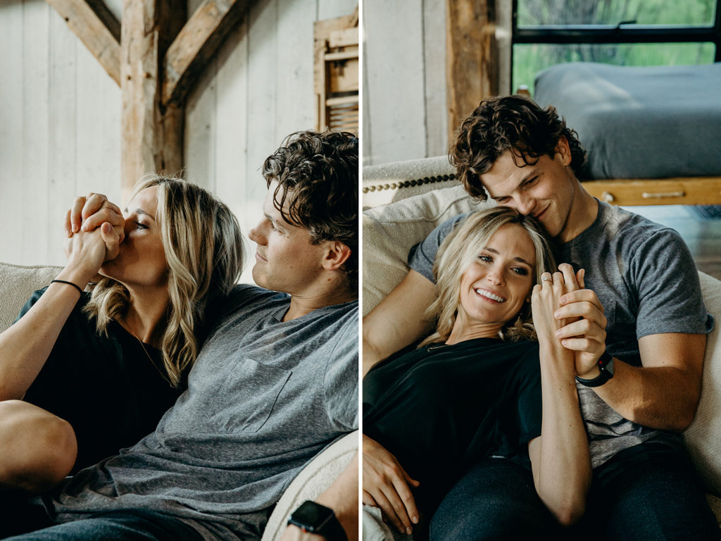 jackson hole in home engagement session
