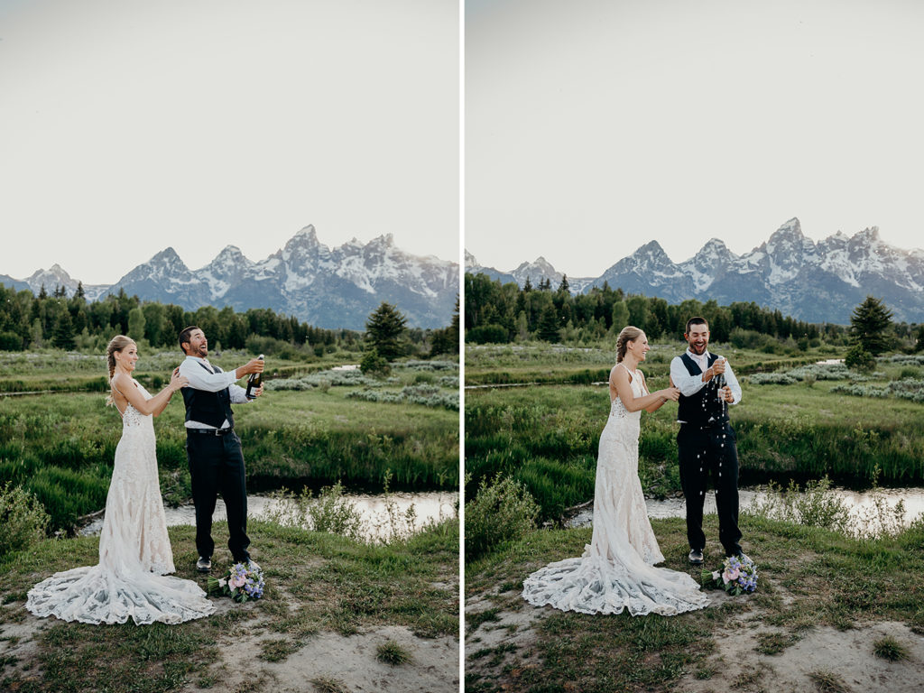 wedding at schwabachers landing in grand teton national park