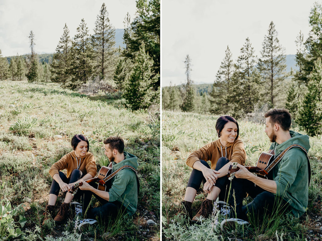 wildflower engagement in grand teton national park