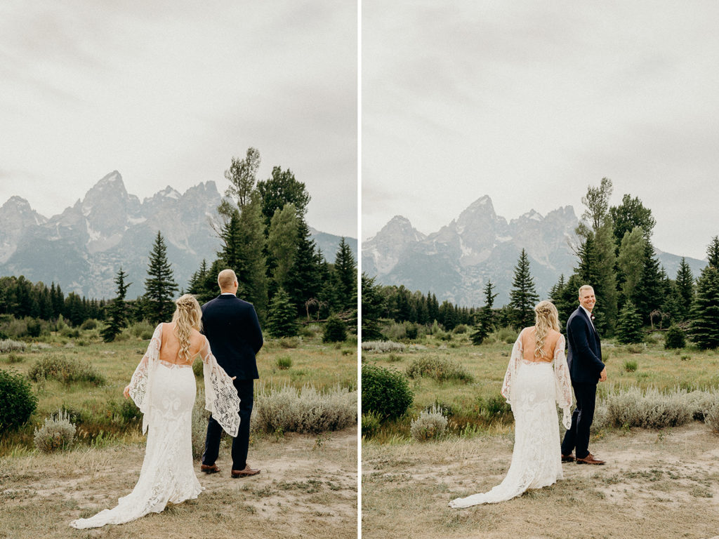 jackson hole wedding first look