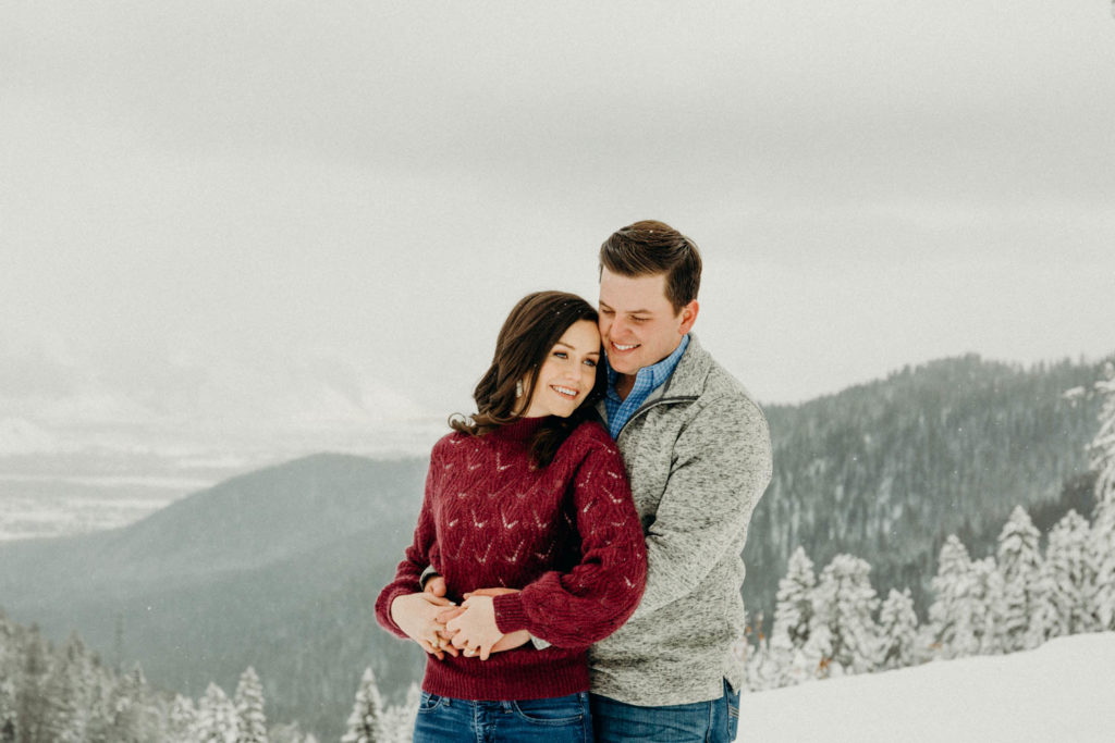 winter mountain engagement