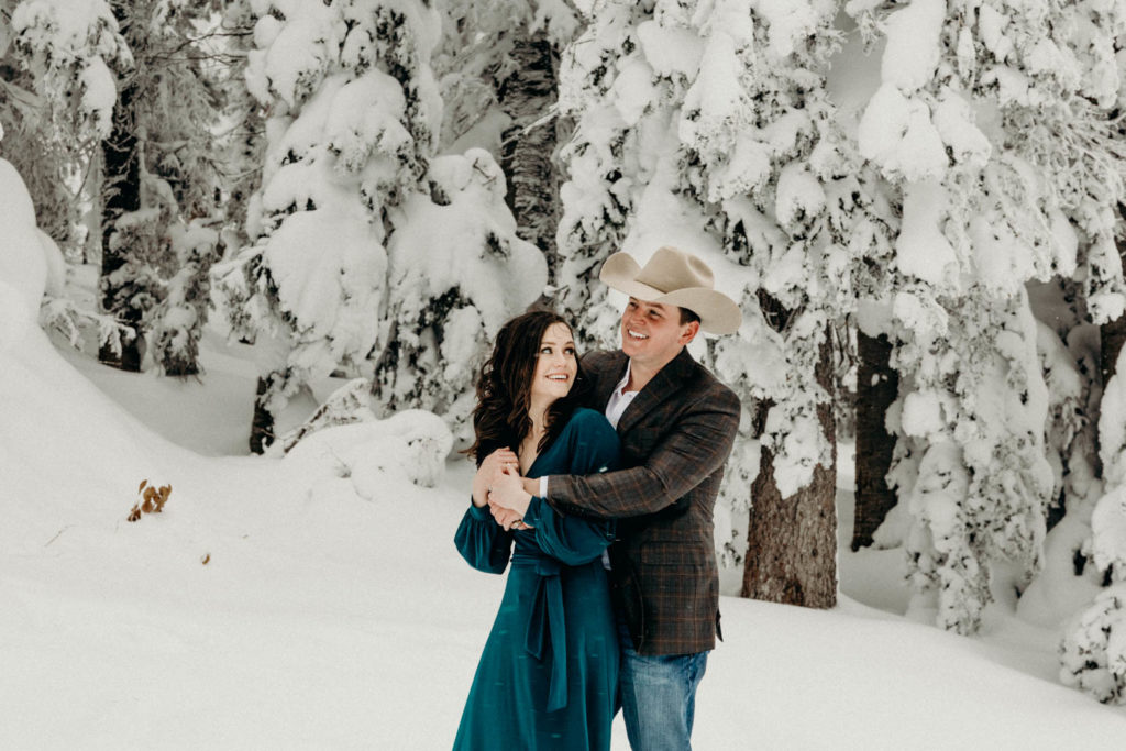 wyoming winter engagement