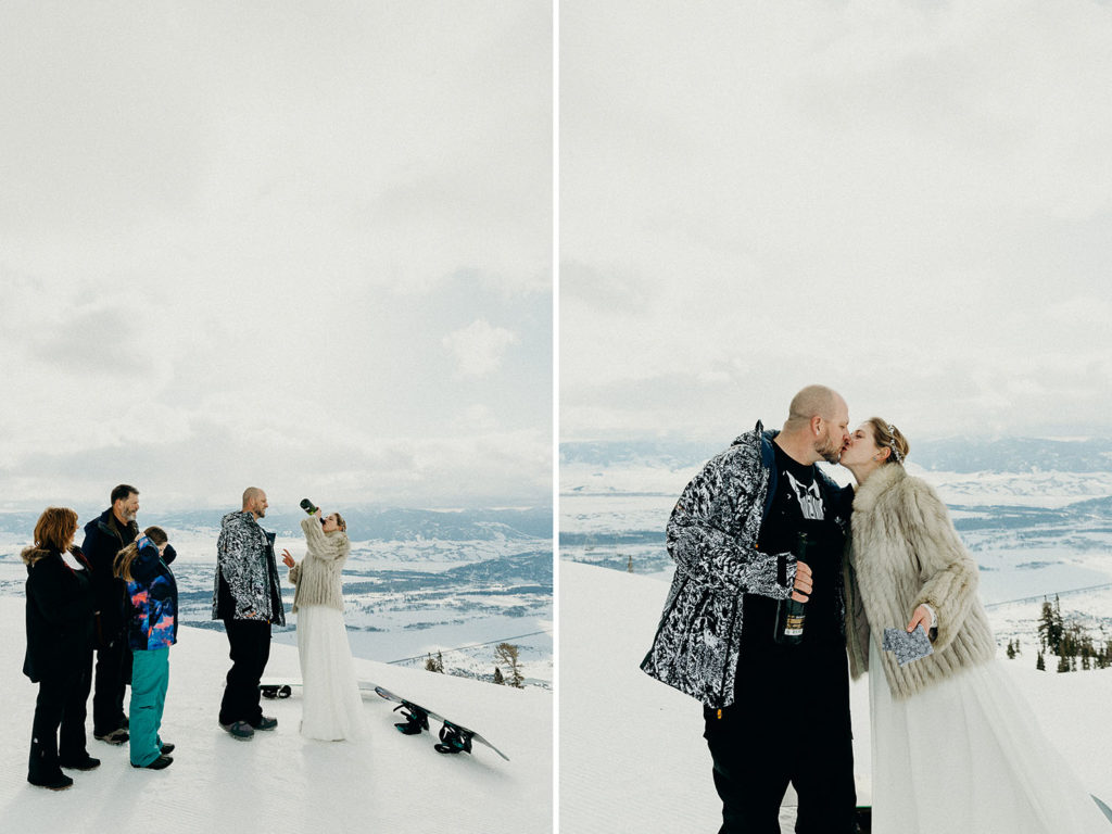 Jackson Hole Mountain Resort Snowboarding Wedding