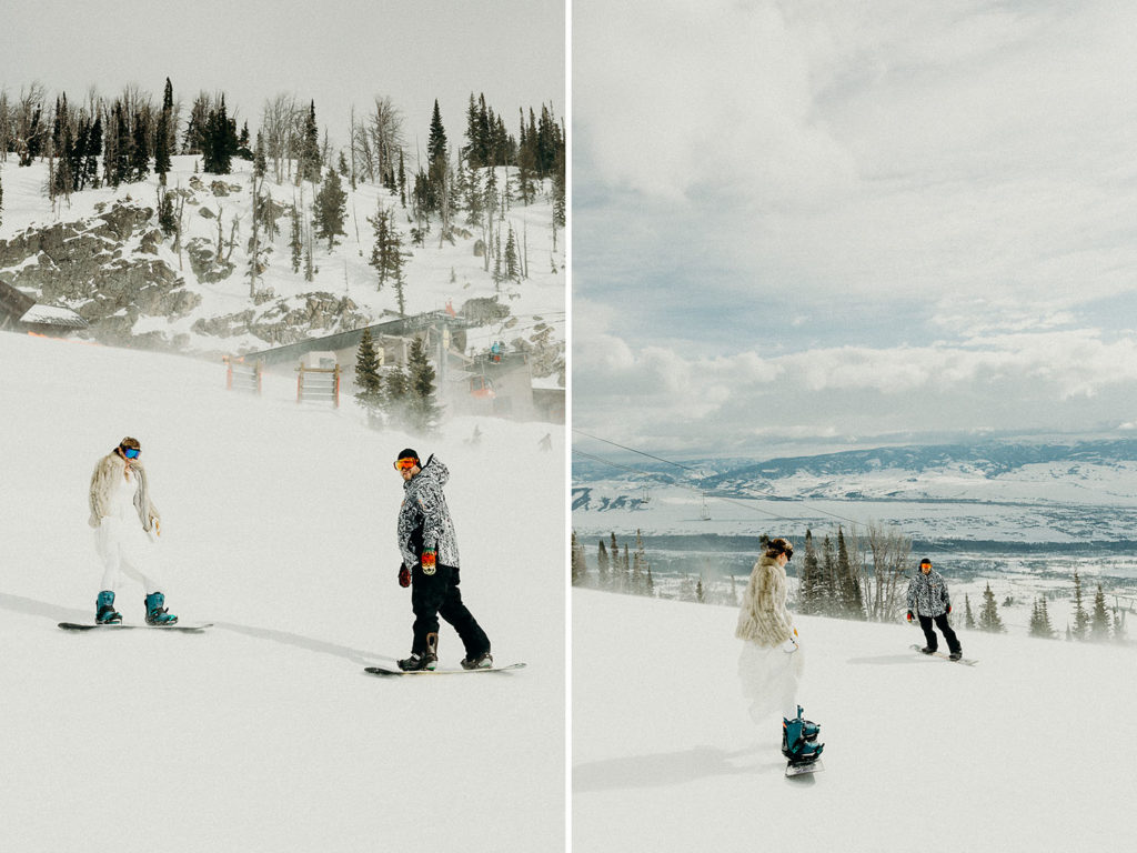 Jackson Hole Mountain Resort Snowboarding Wedding