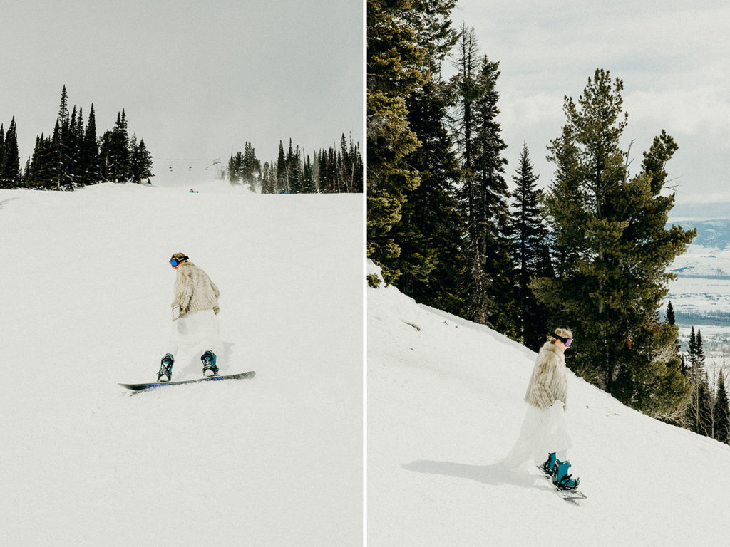 Jackson Hole Mountain Resort Snowboarding Wedding
