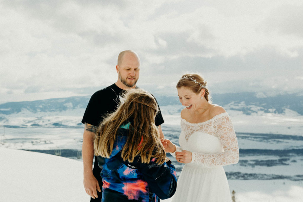 Jackson Hole Mountain Resort Snowboarding Wedding