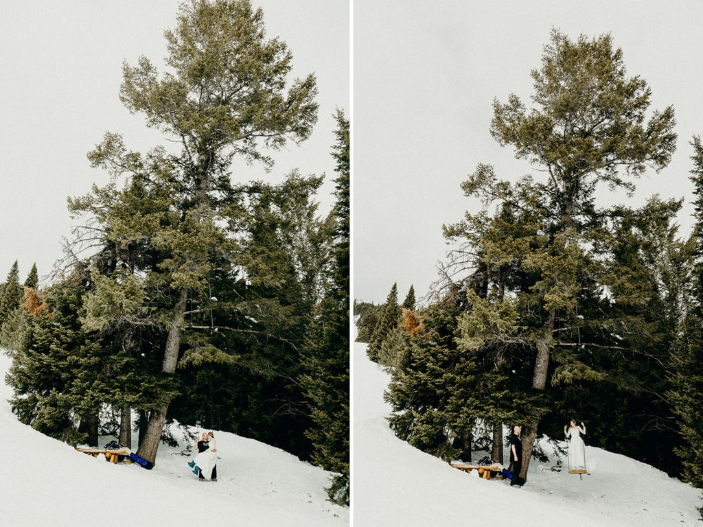 Jackson Hole Mountain Resort Snowboarding Wedding