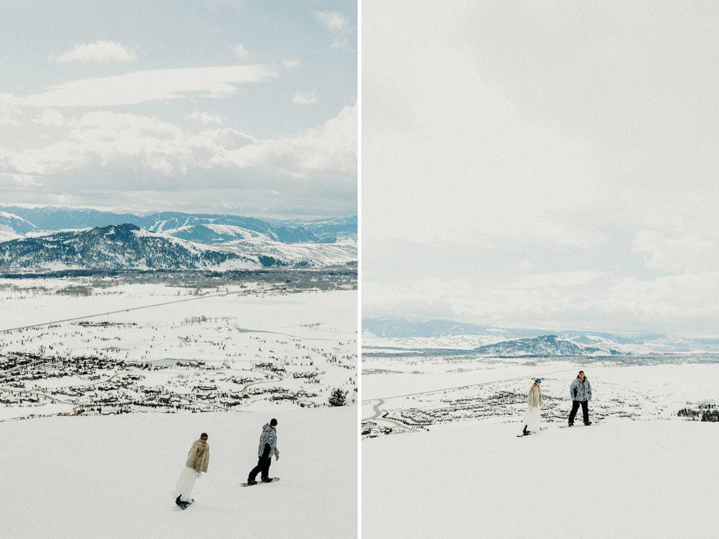 Jackson Hole Mountain Resort Snowboarding Wedding